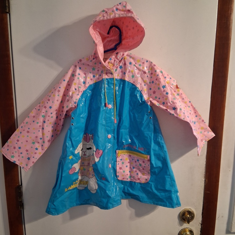 Baby Lamb Chop Shari Lewis‎ Girls Raincoat Rain Jacket 6 HTF Fair